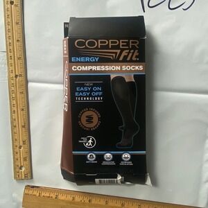 Copper Fit Energy Compression Socks‎ New Easy On Easy Off Technology Size M NEW
